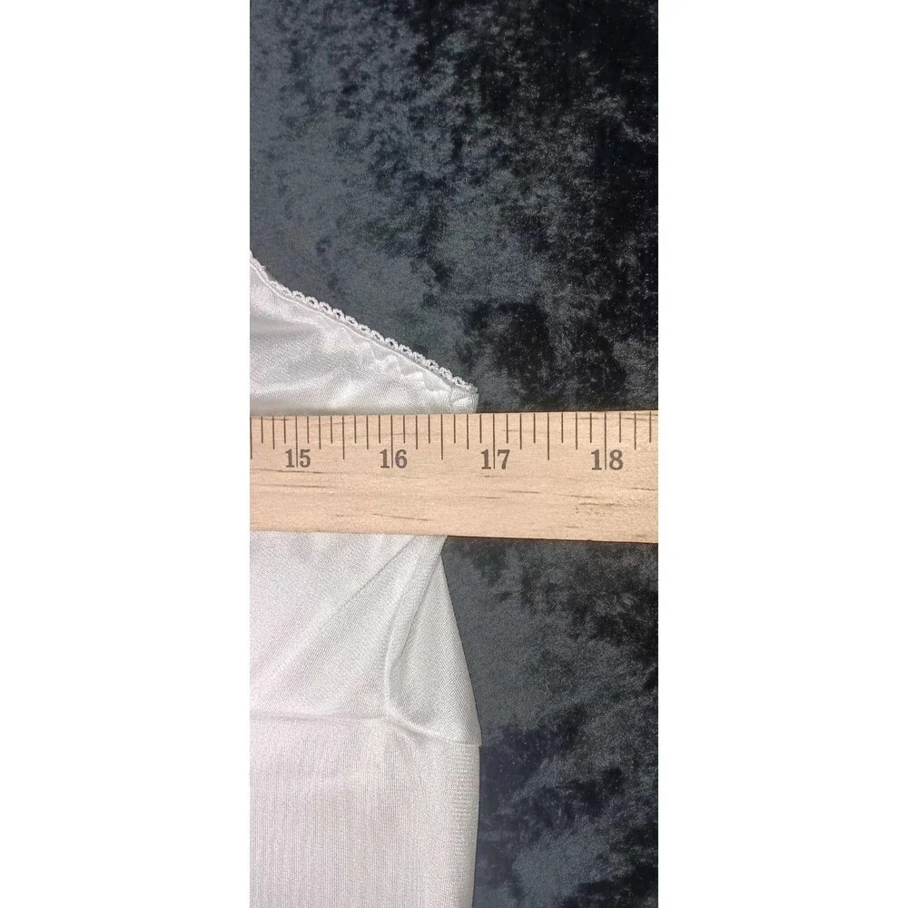 VTG Cabernet Satin Lace Trim Full Slip Dress Nightgown L White Ethereal Angelic